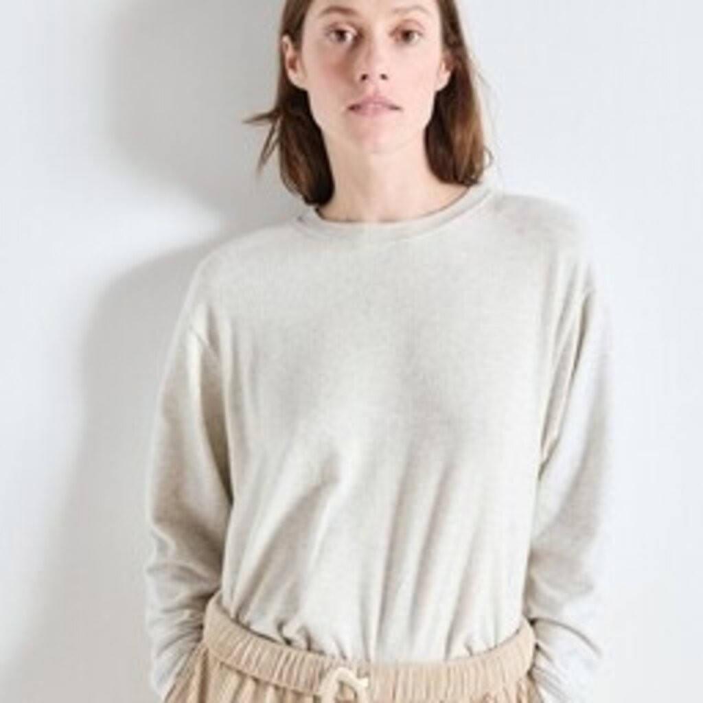 American Vintage t-shirt lange mouwen in gris chine