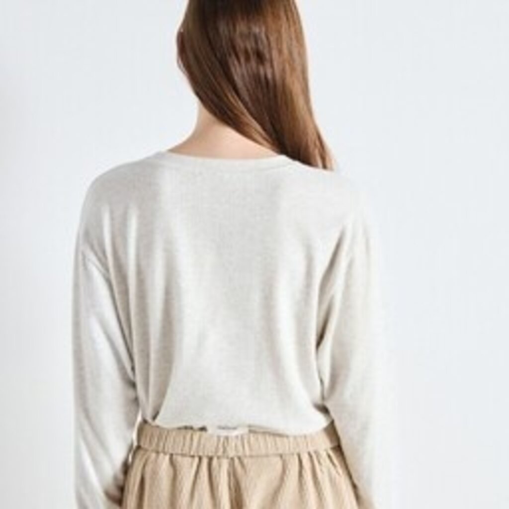 American Vintage t-shirt lange mouwen in gris chine