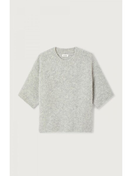 American Vintage trui korte mouw in heather grey