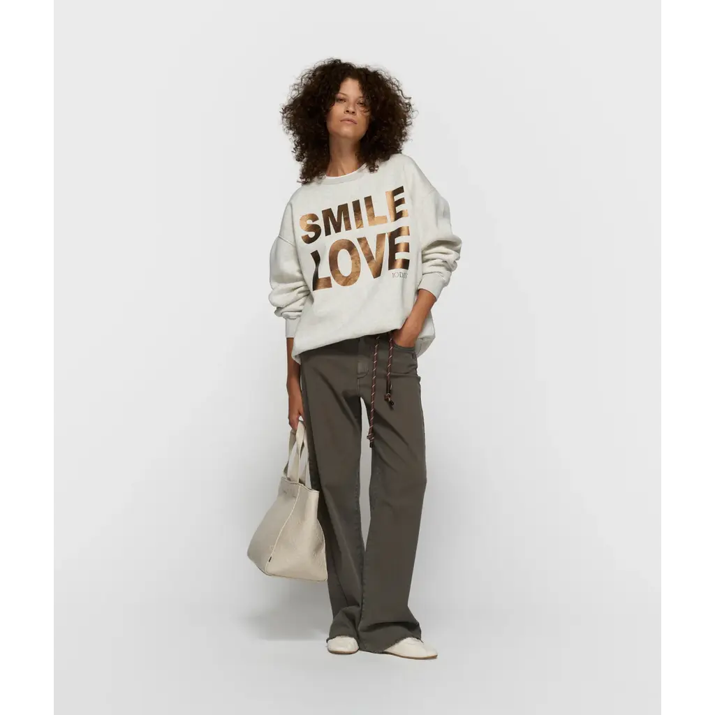 10 Days statement sweater smile love in soft white melee