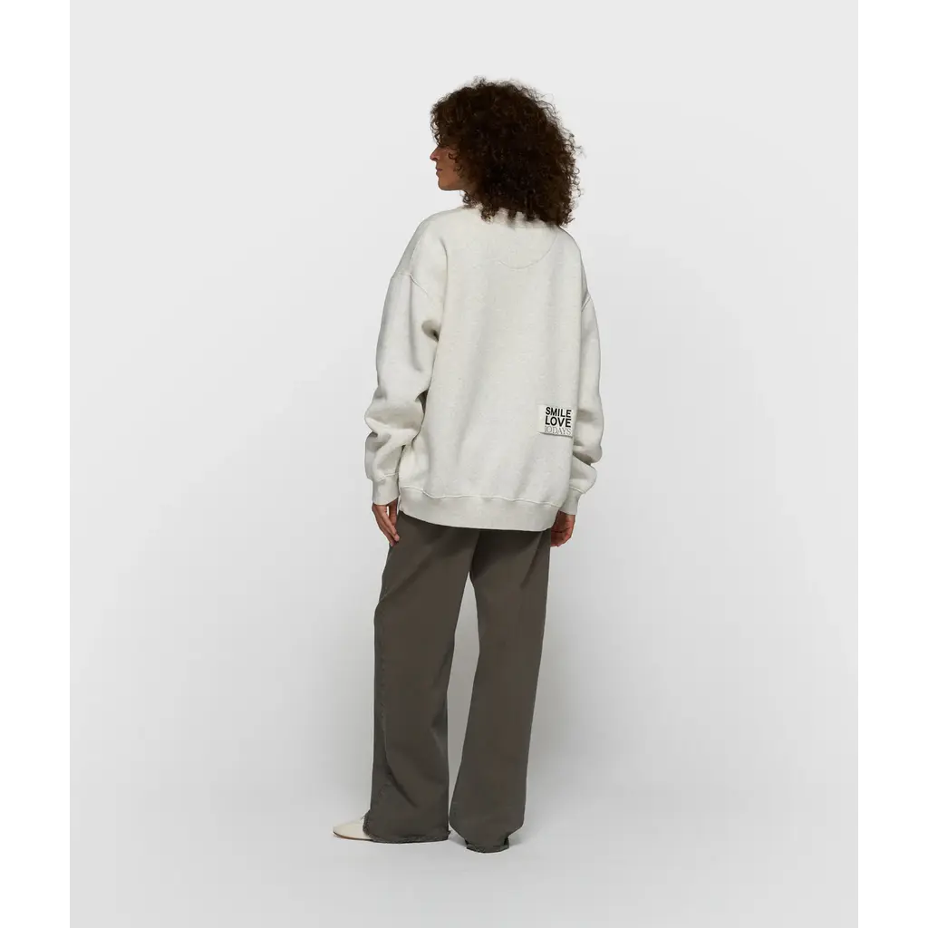 10 Days statement sweater smile love in soft white melee