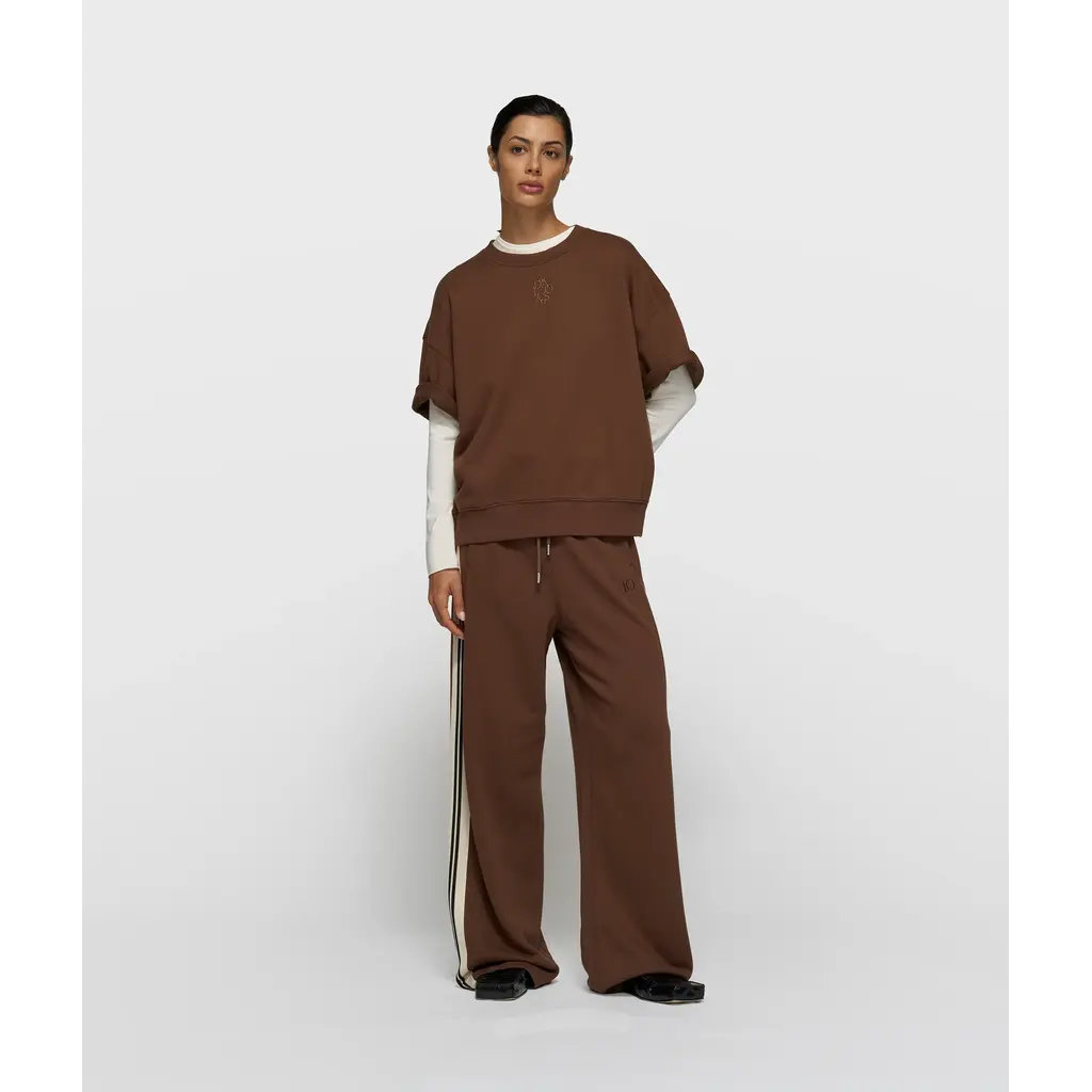 10 Days short sleeve  sweater in dark truffle