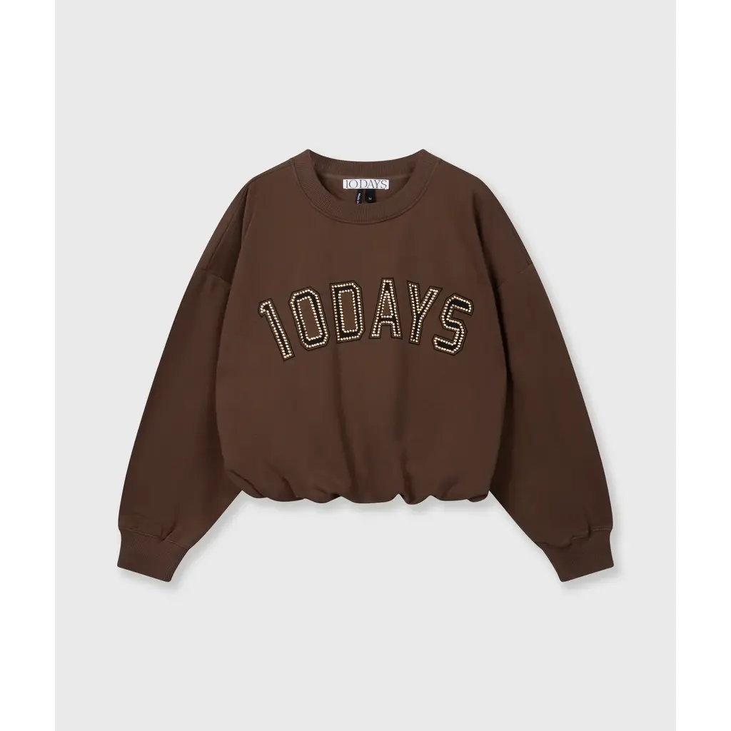 10 Days pleated sweater in dark truffle