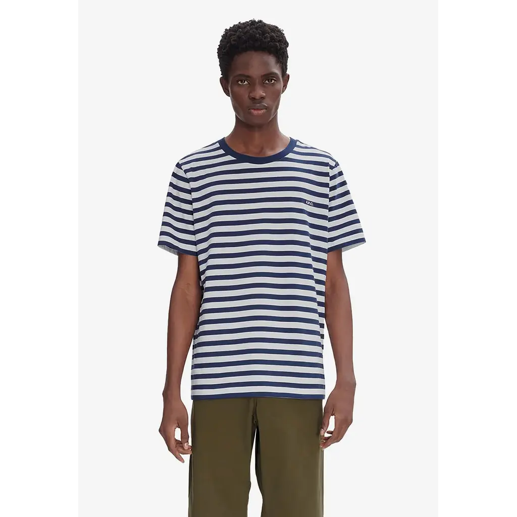 A.P.C. t-shirt streep in dark navy