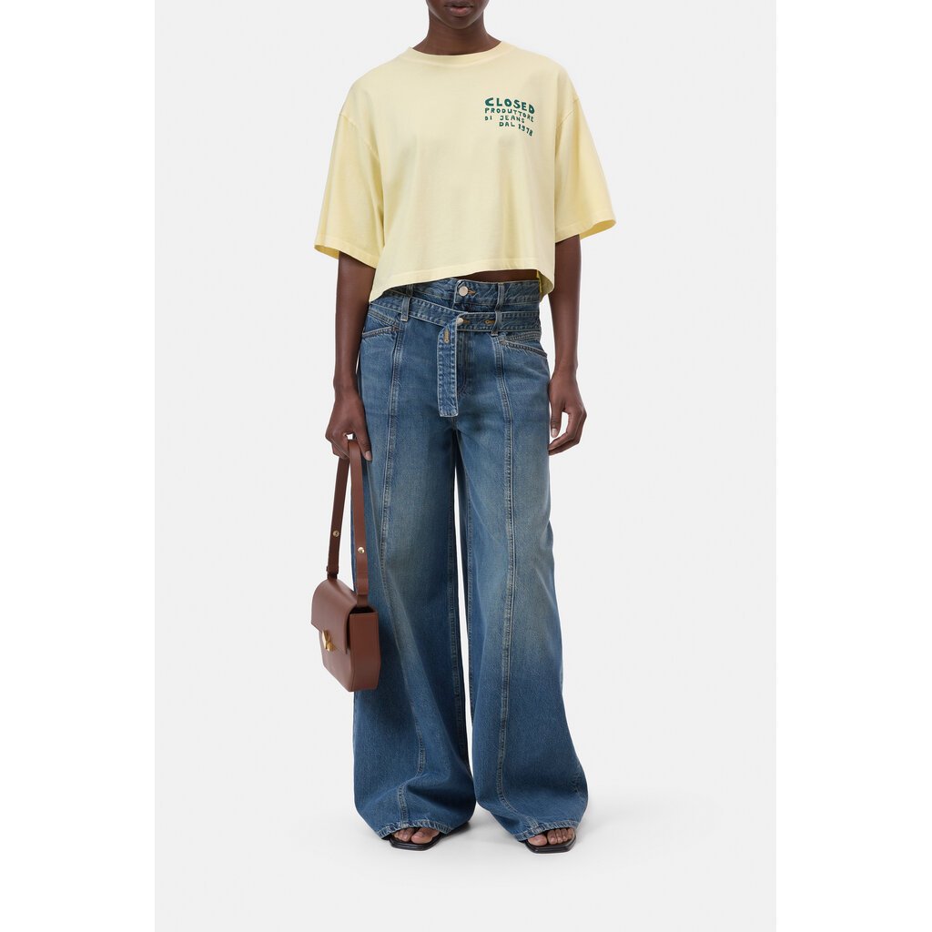 CLOSED cropped t-shirt in soft lemon