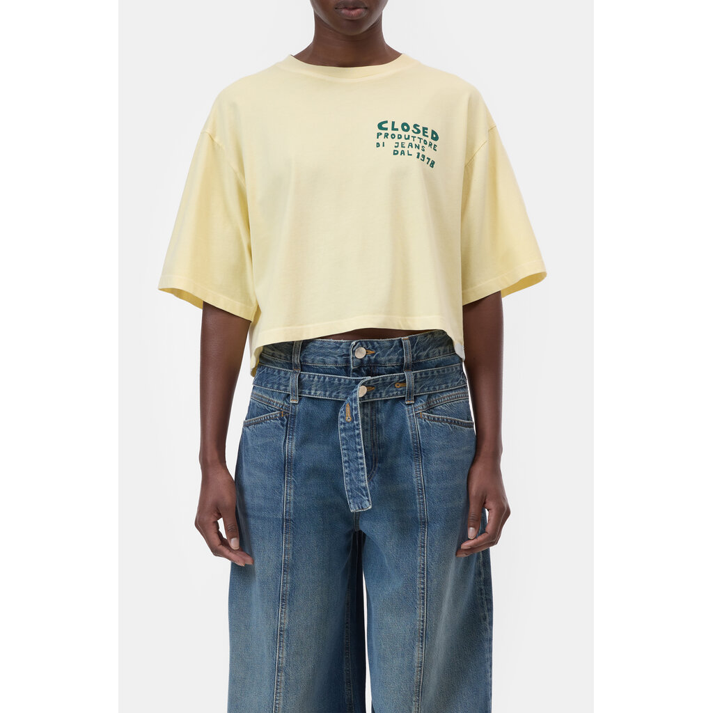 CLOSED cropped t-shirt in soft lemon