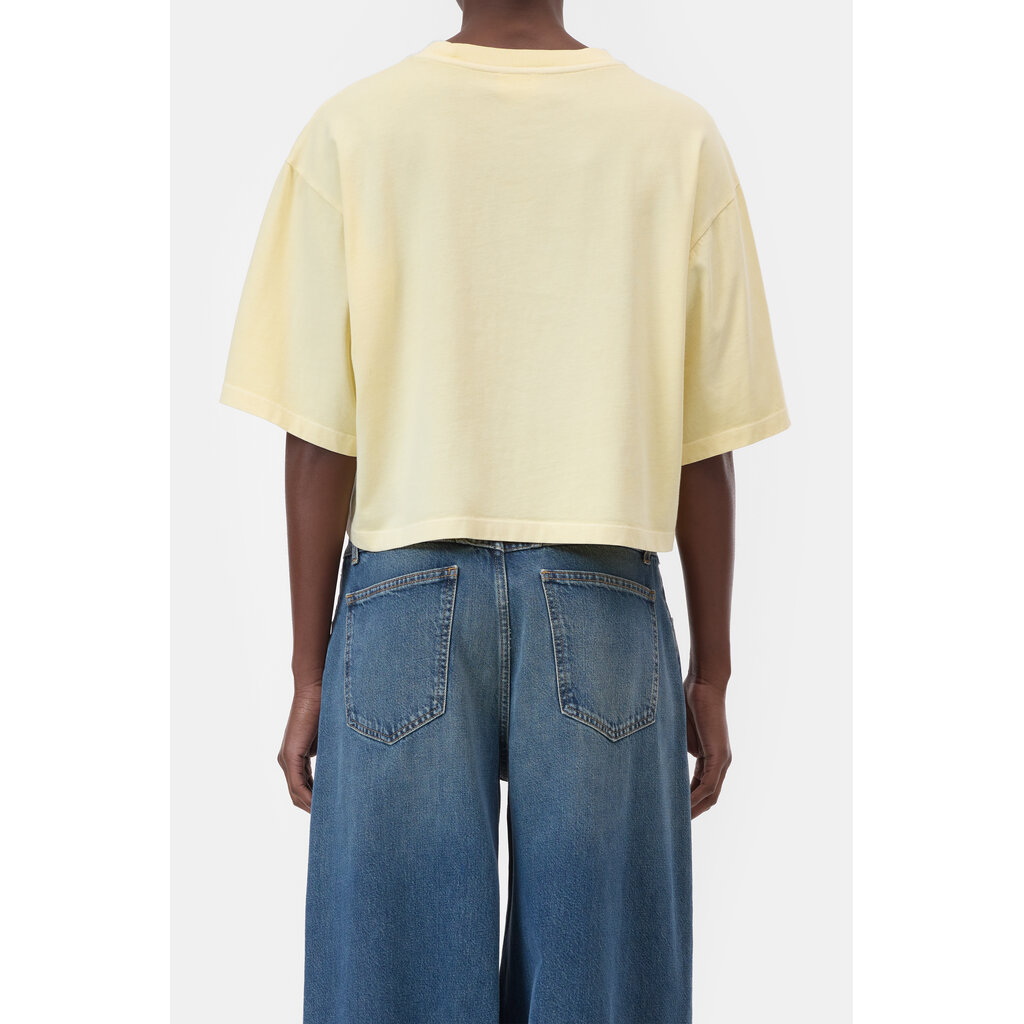 CLOSED cropped t-shirt in soft lemon