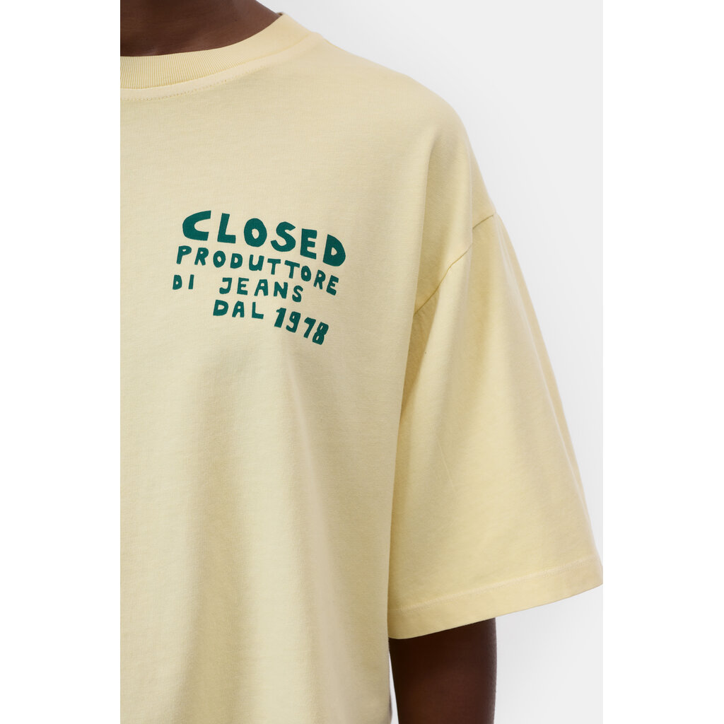 CLOSED cropped t-shirt in soft lemon