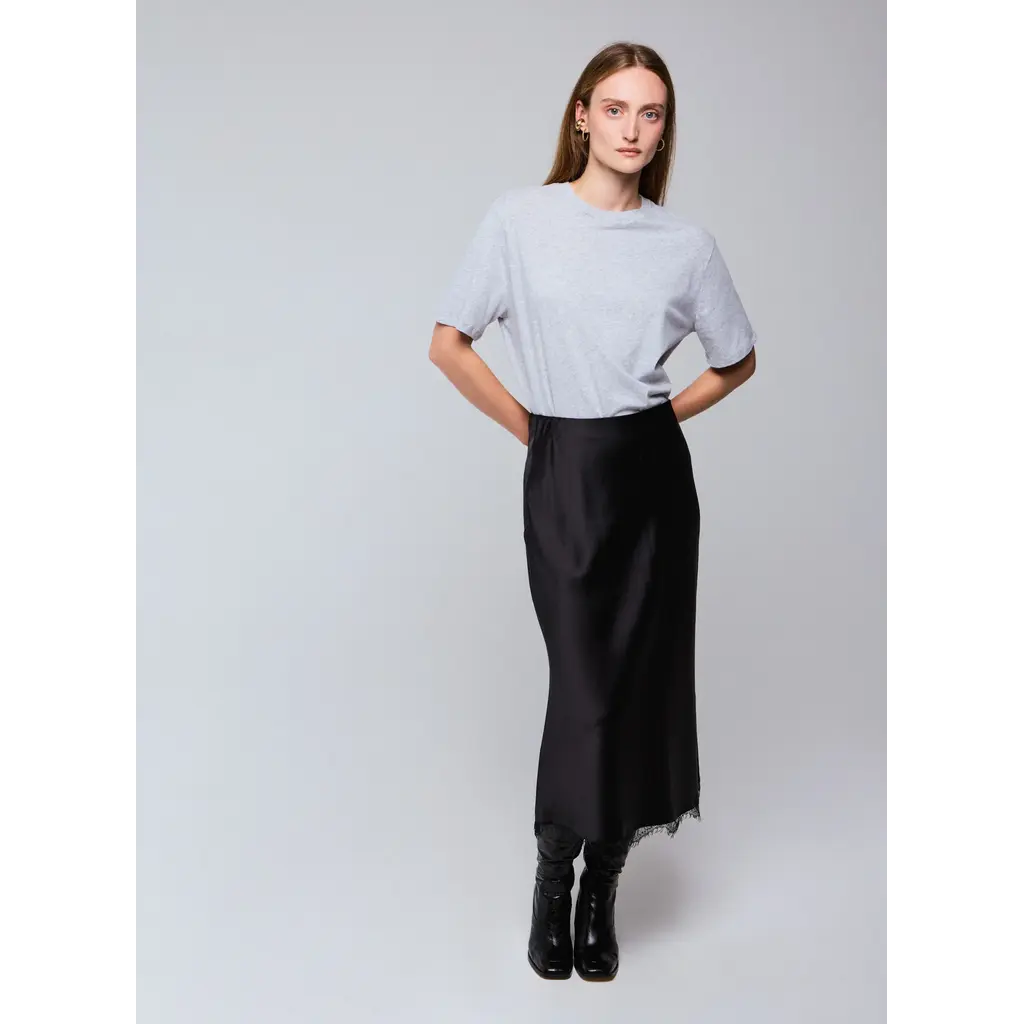 Majestic t-shirt korte mouw in gris chine