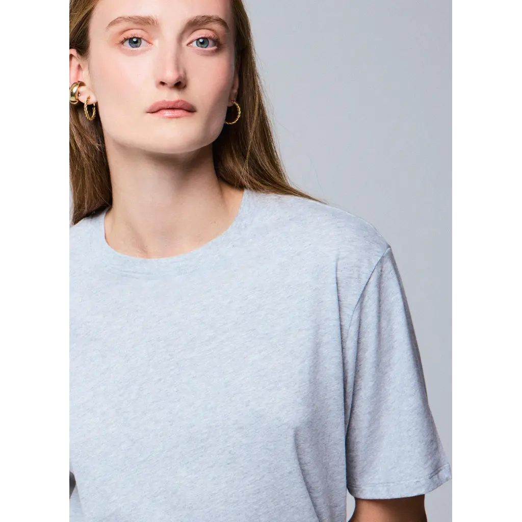 Majestic t-shirt korte mouw in gris chine