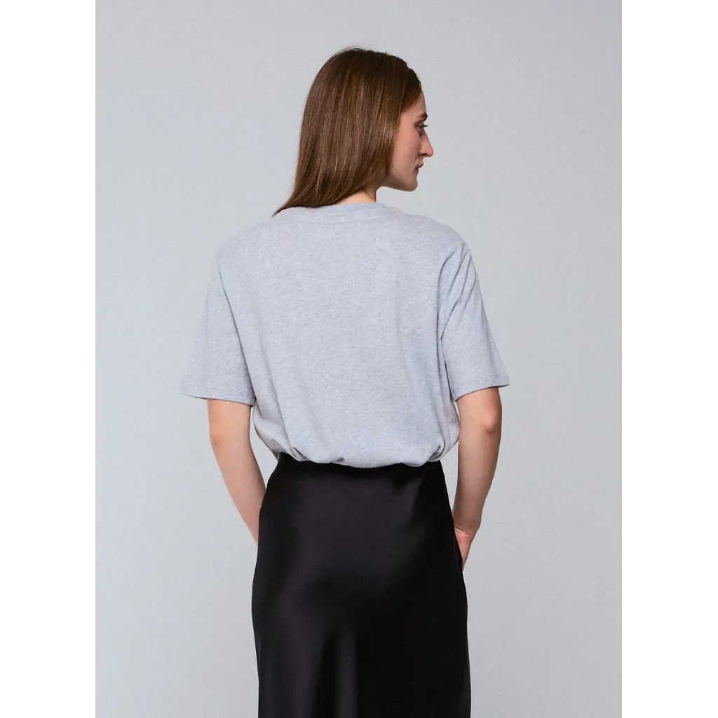 Majestic t-shirt korte mouw in gris chine