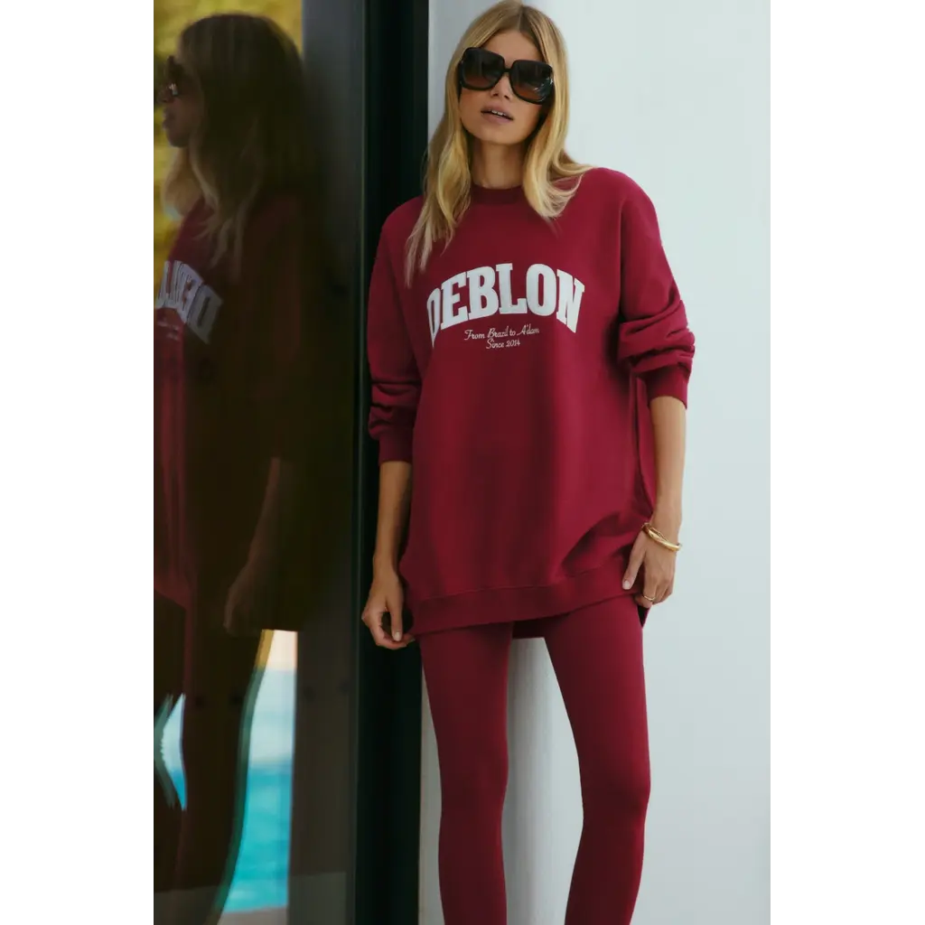 Deblon Sports sweater Phoebe in crimson red