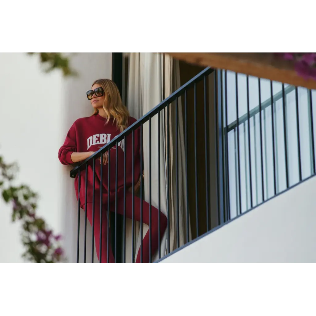 Deblon Sports sweater Phoebe in crimson red