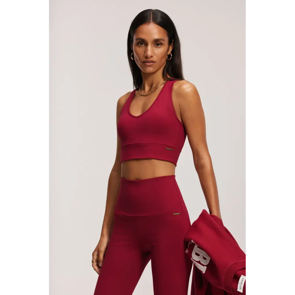 Deblon Sports sport legging high waist in crimson red