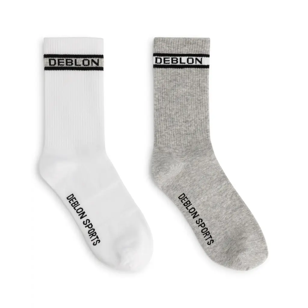 Deblon Sports duo pack sokken in offwhite-grey melange