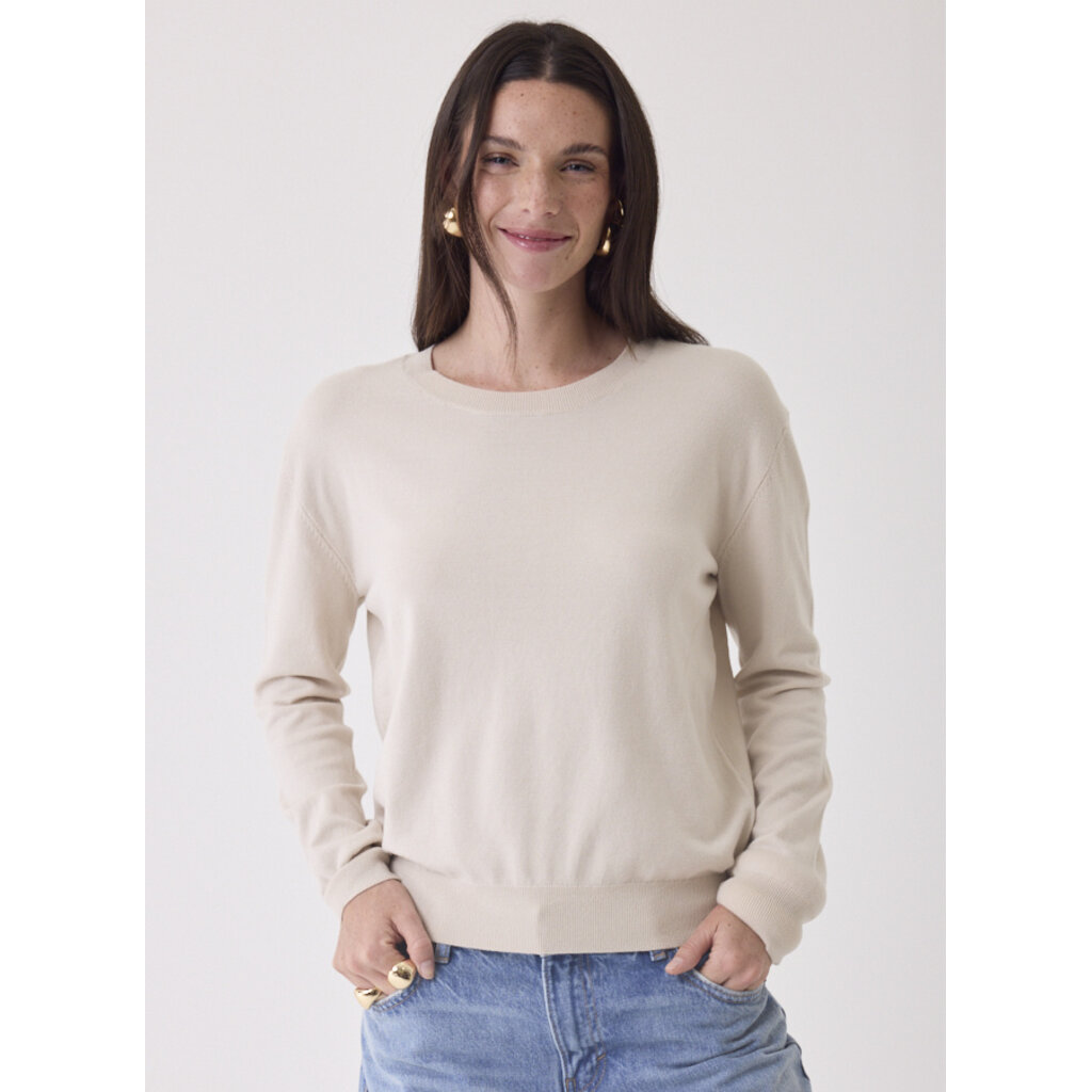 Majestic trui FPU615 Col Rond ML in craie