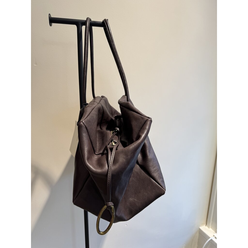 Bea Mombaers shoulderbag L in dark brown