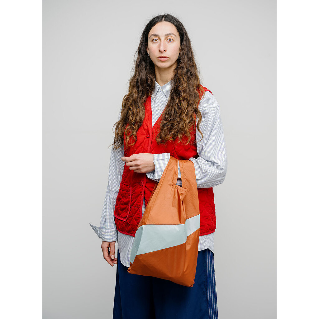 Susan Bijl shopping bag M in cinnamon & surf