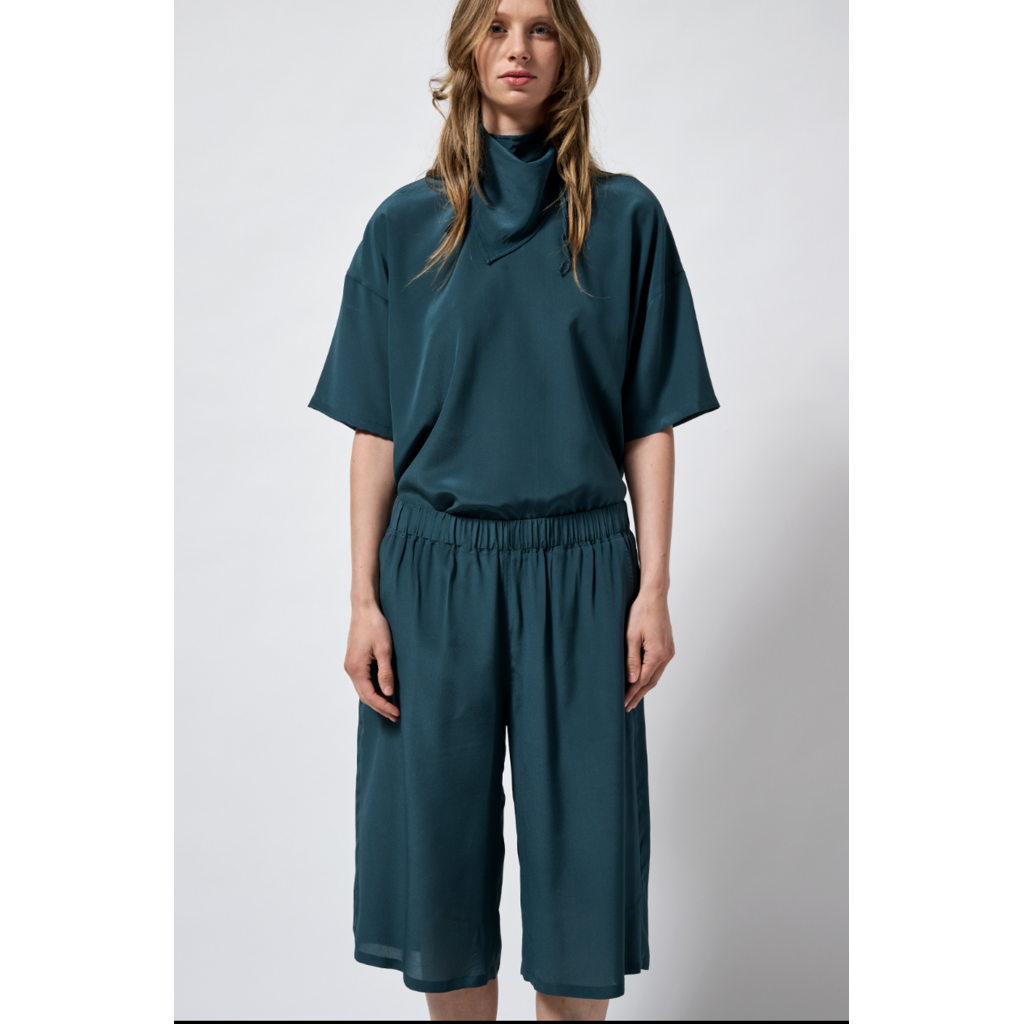 Monique van Heist blouse LOL Mini shortsleeve in slate silk