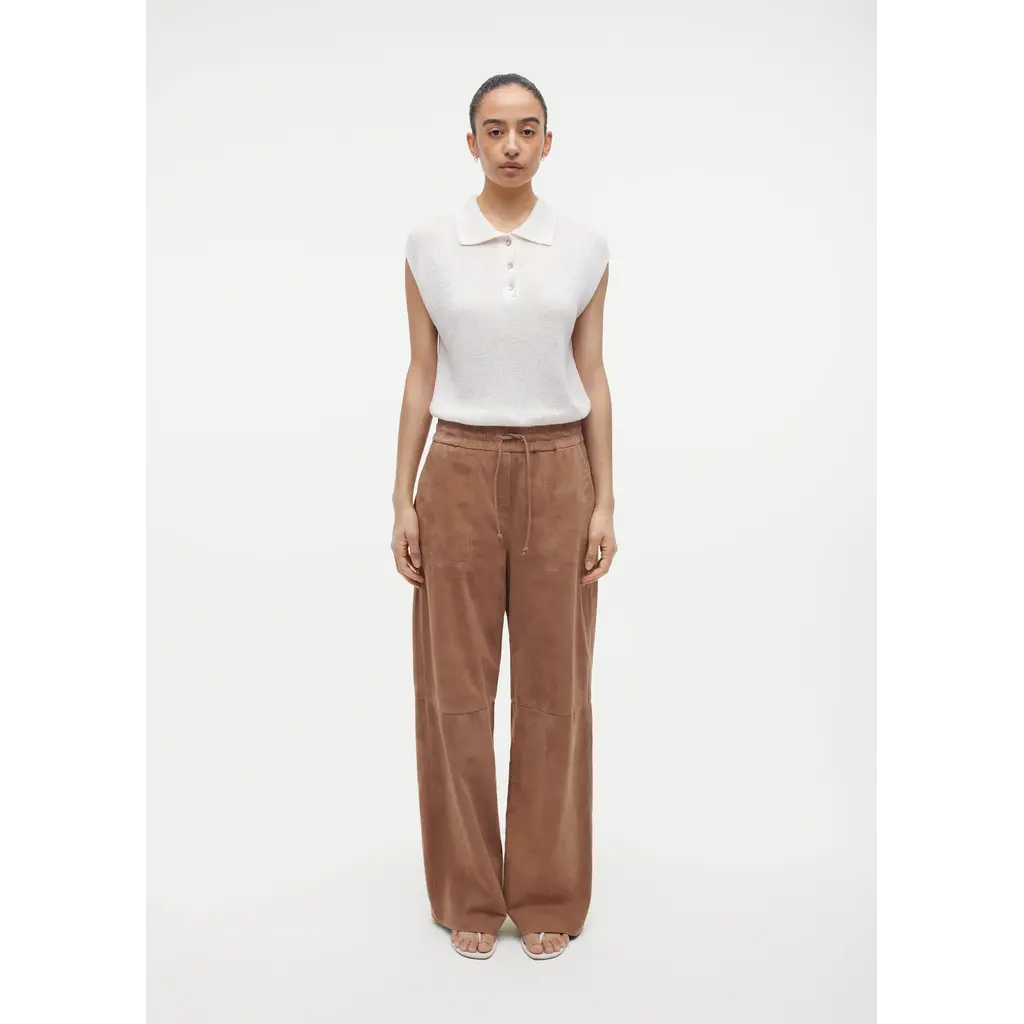 Studio AR suède broek Nadia in mousse