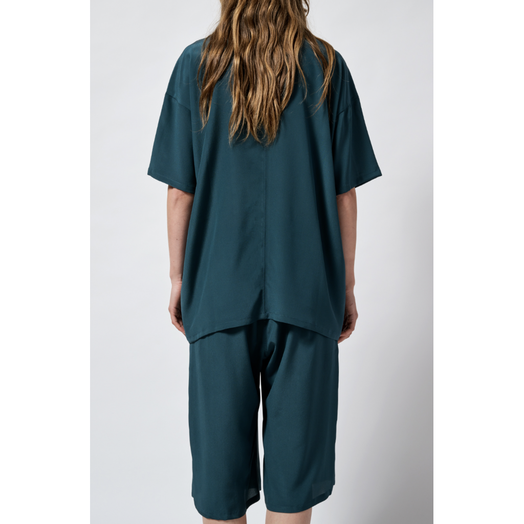 Monique van Heist blouse LOL Mini shortsleeve in slate silk