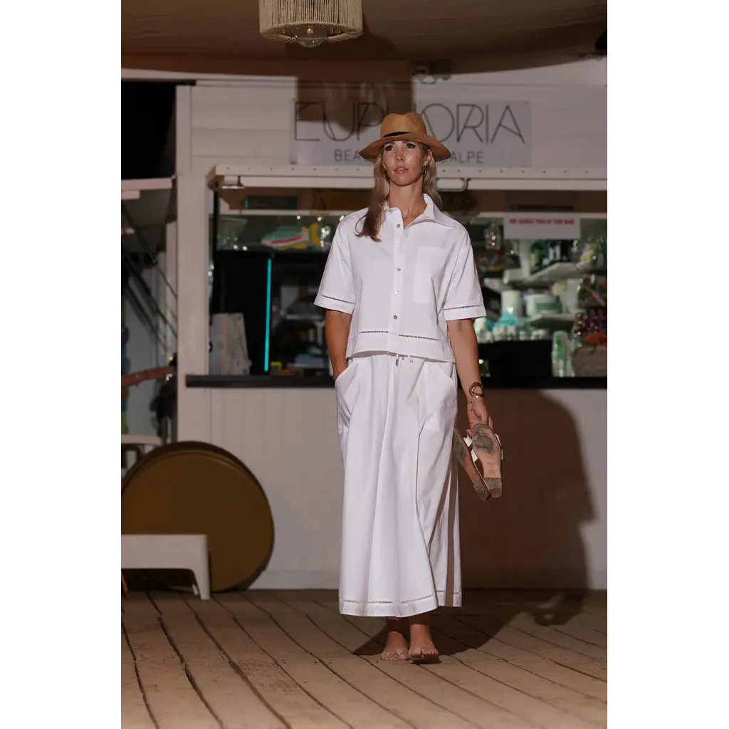 The Perfect blouse Lyon Crop Shirt in white