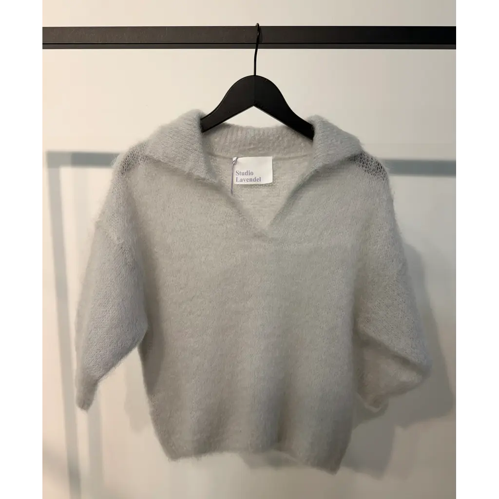 Studio Lavendel Mohair Polo in light grey
