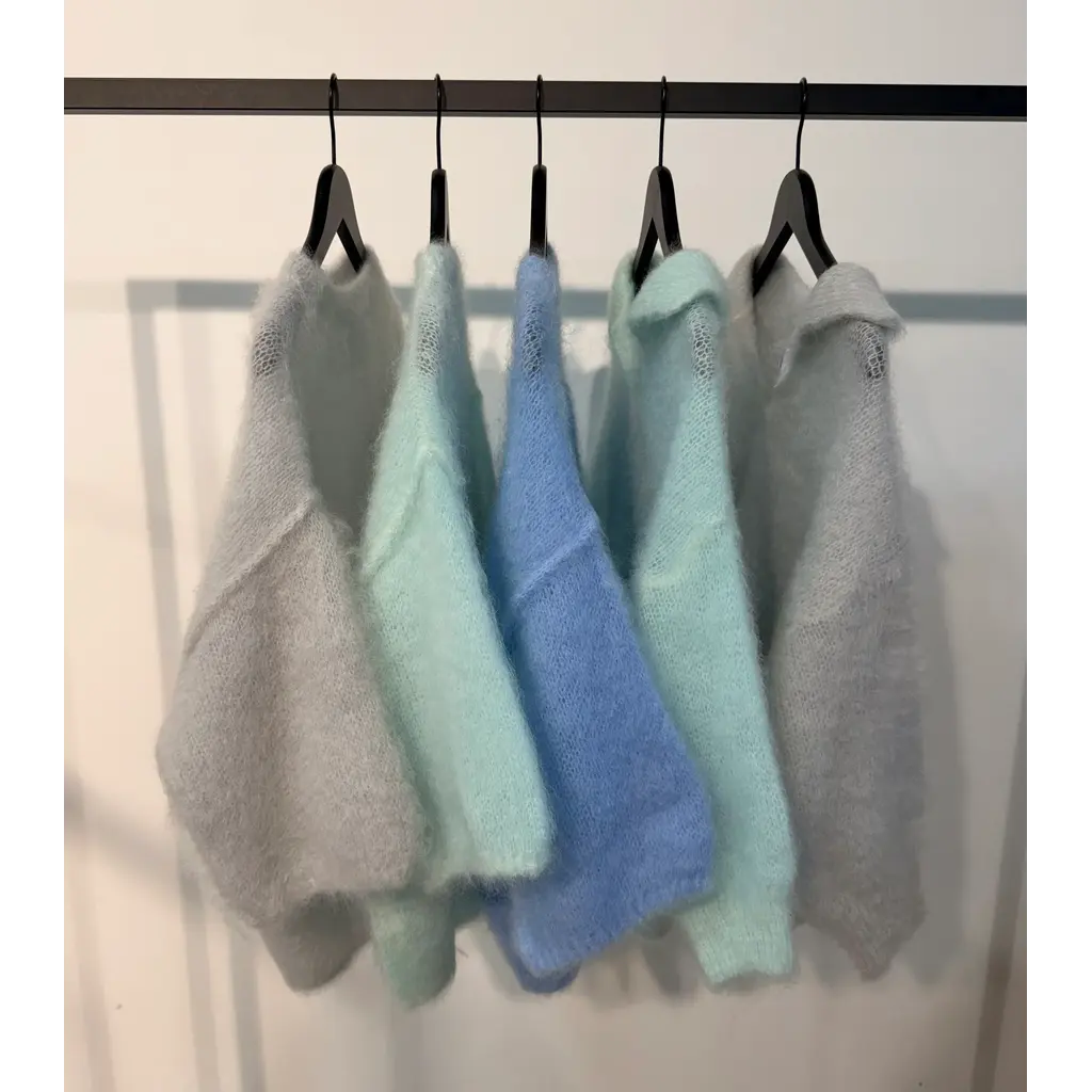 Studio Lavendel Mohair Polo in light grey