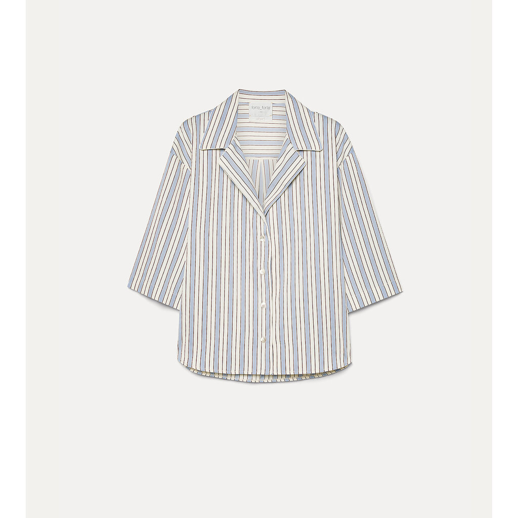 Forte Forte Cotton Pinstripe Shirt 14821 in sky