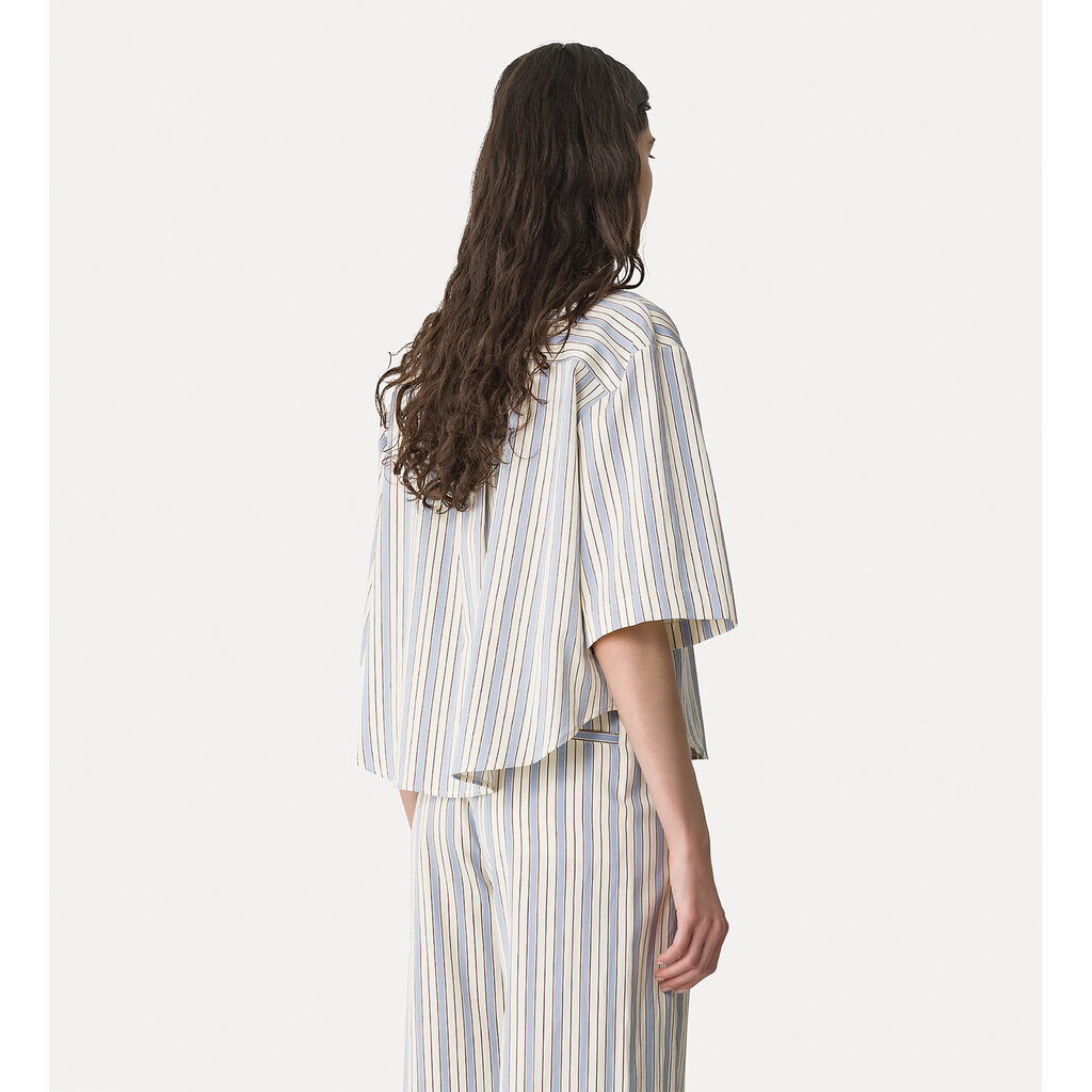 Forte Forte Cotton Pinstripe Shirt 14821 in sky