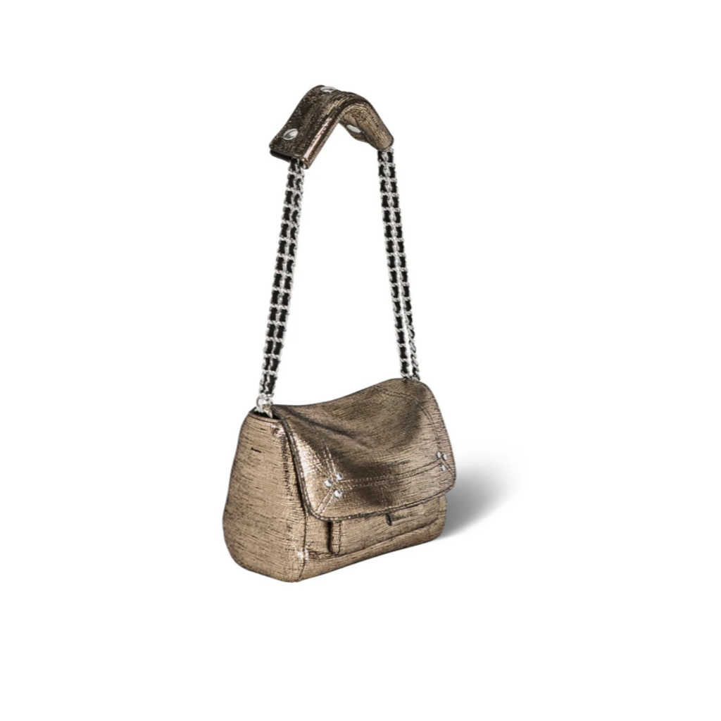 Jérôme Dreyfuss tas Lulu S in lamé champagne