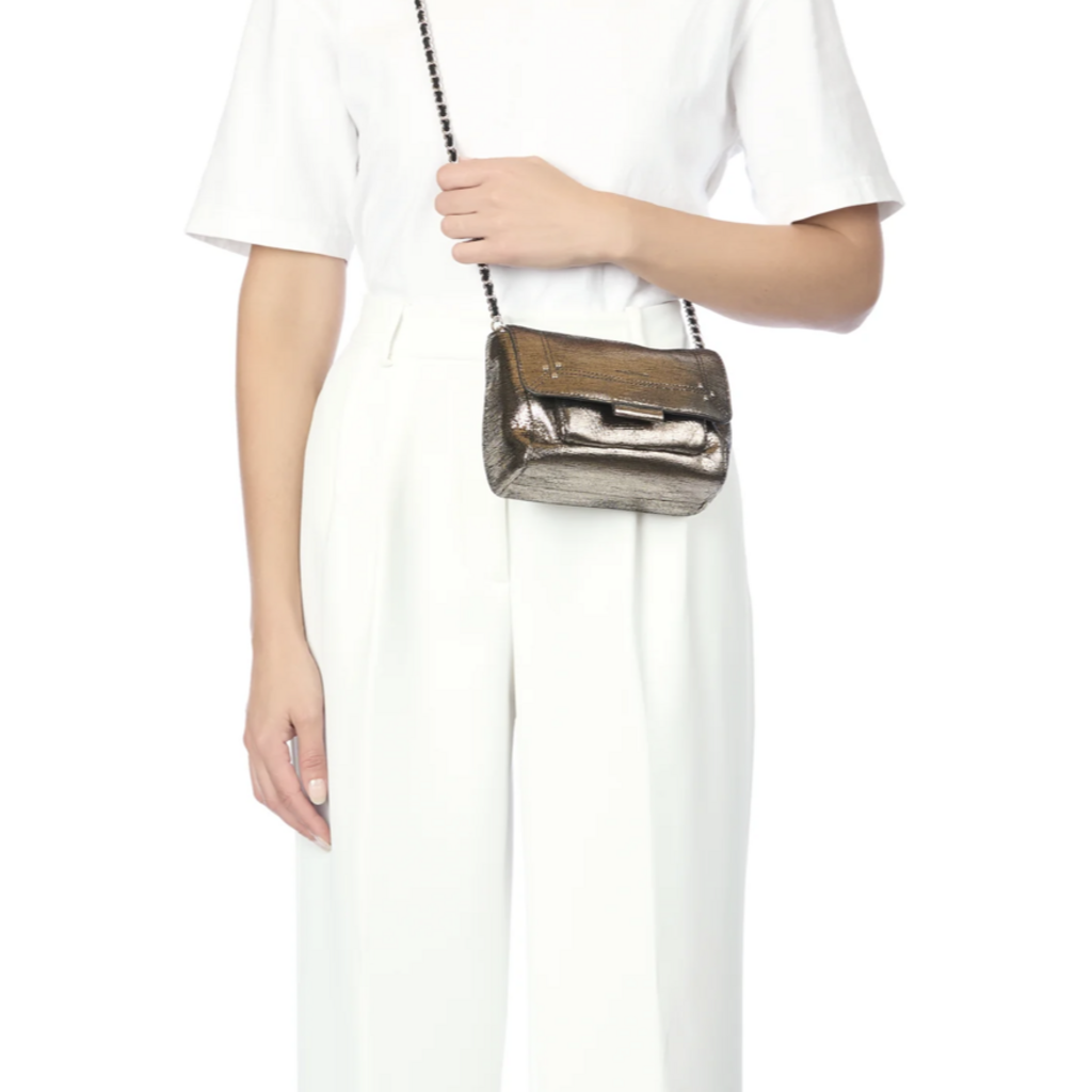 Jérôme Dreyfuss tas Lulu S in lamé champagne