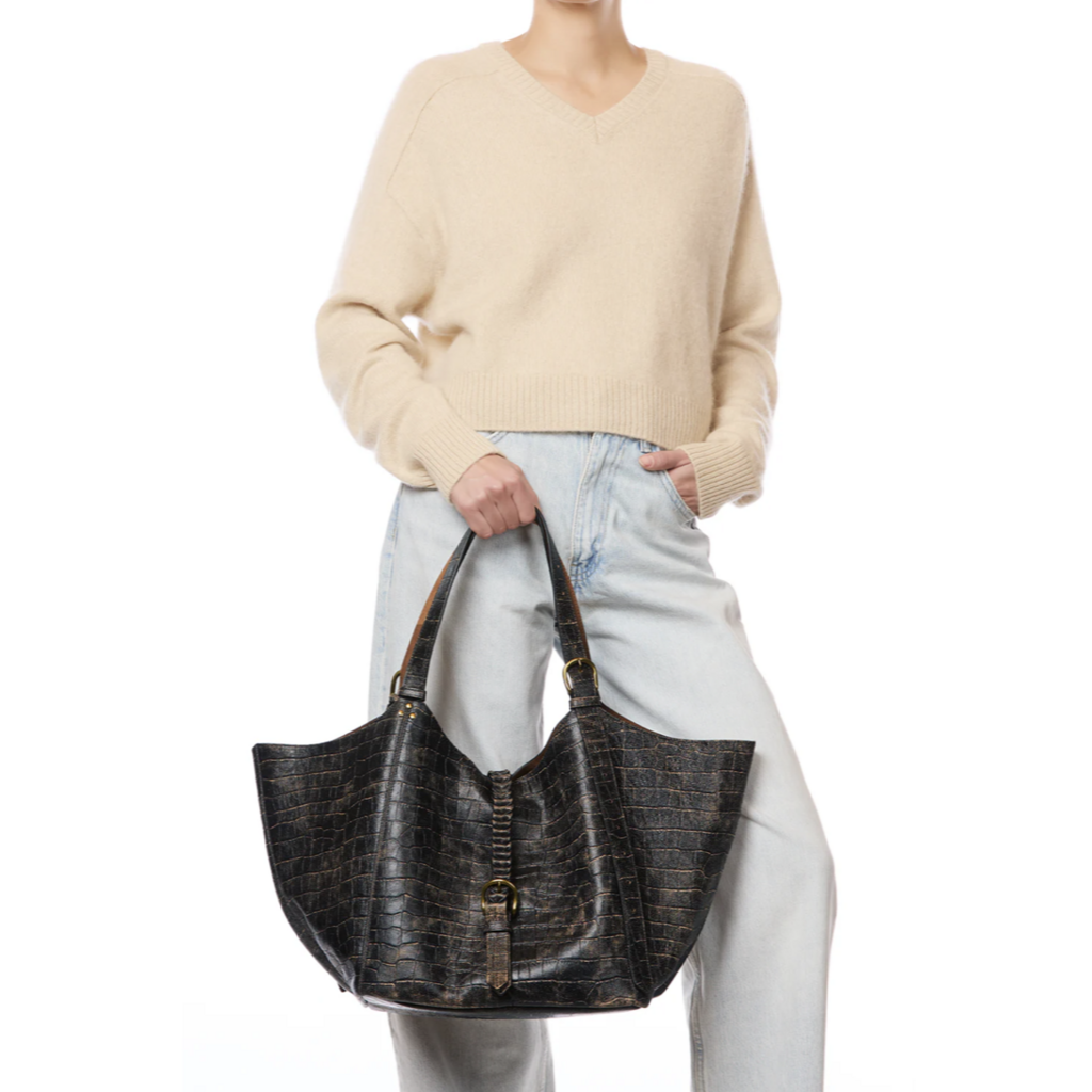 Jérôme Dreyfuss tas Joseph M in imprimé croco grunge