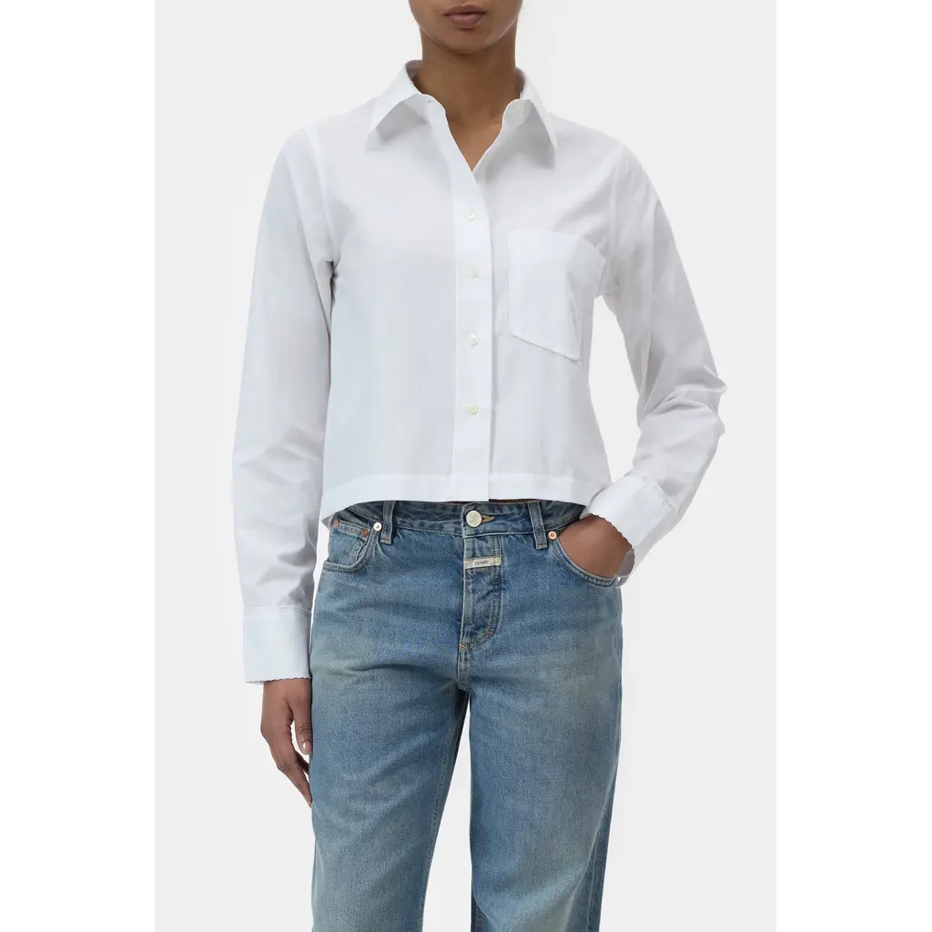 CLOSED blouse C94504-252-EM Lace shirt in white