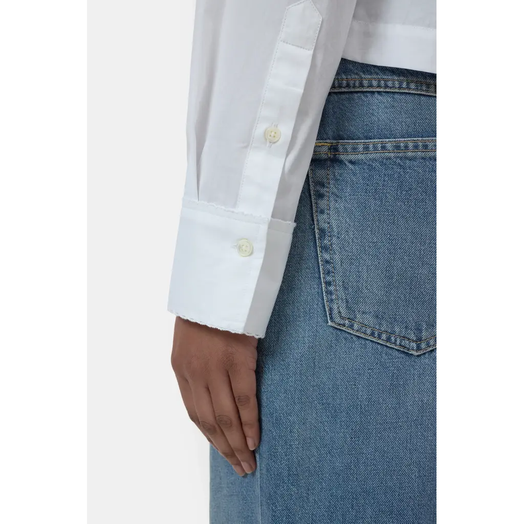 CLOSED blouse C94504-252-EM Lace shirt in white