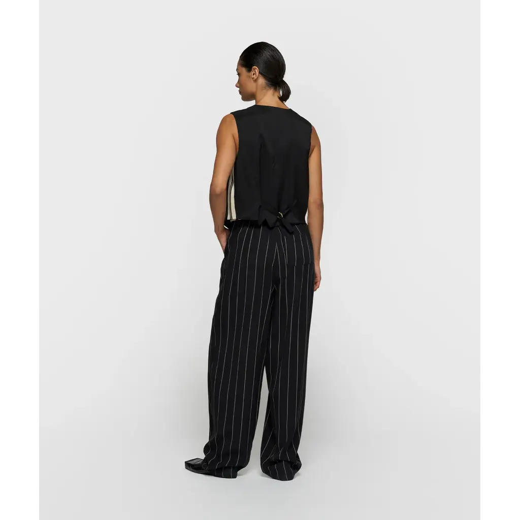 10 Days Gilet Pinstripe in black