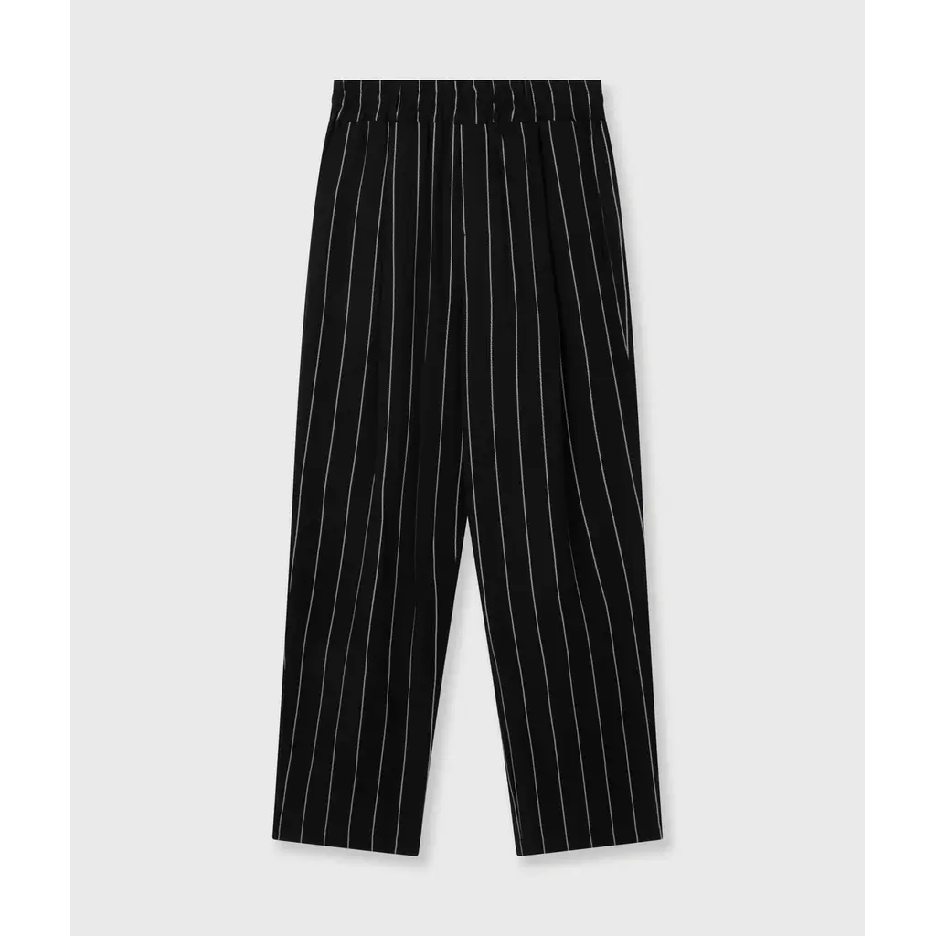 10 Days Flowy pants pinstripe in black