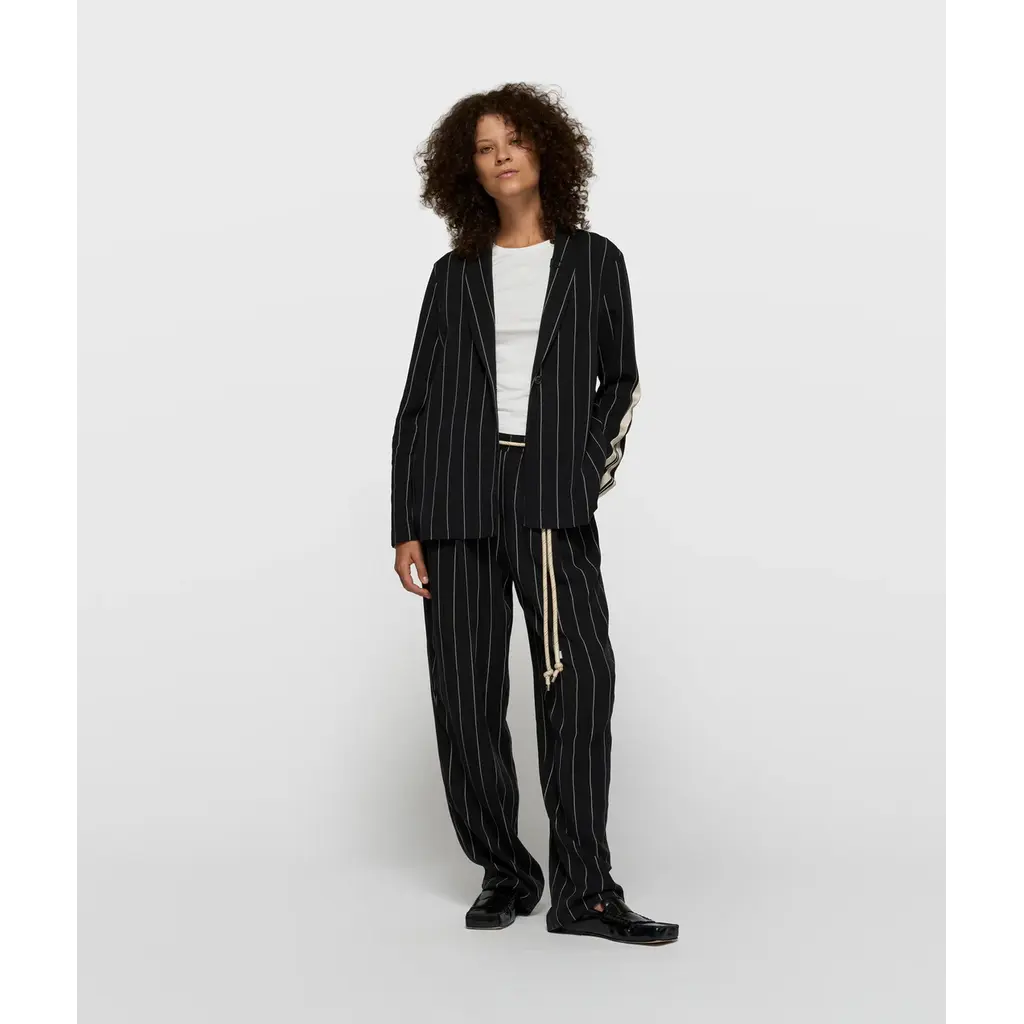 10 Days Flowy pants pinstripe in black