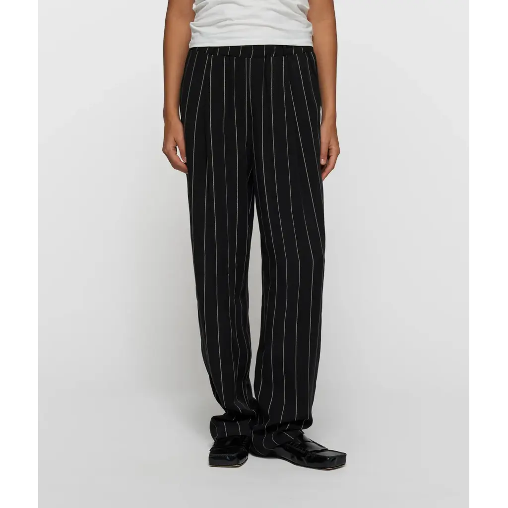 10 Days Flowy pants pinstripe in black