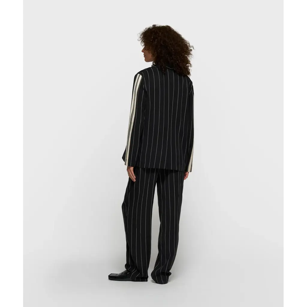 10 Days Flowy pants pinstripe in black
