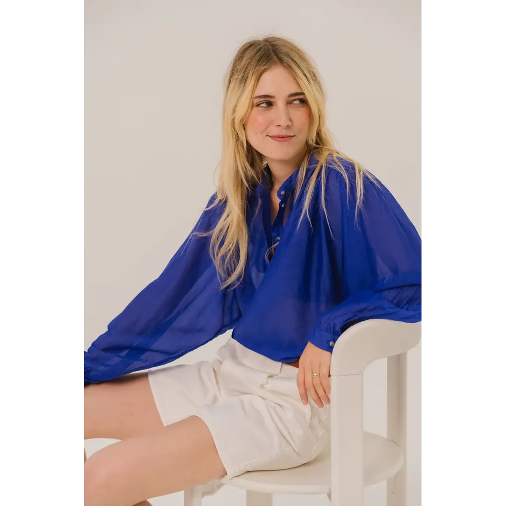Sacrecoeur blouse Gladis Cosmo bleu