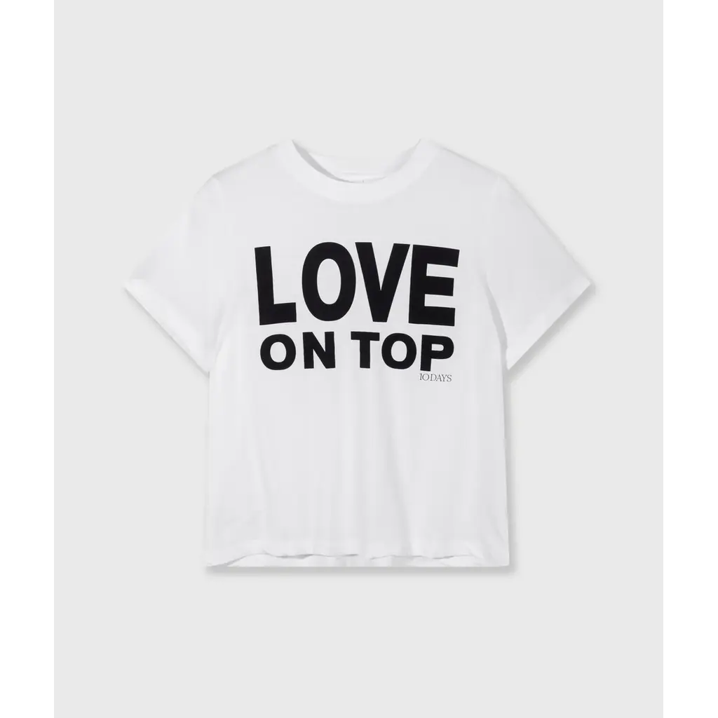 10 Days t-shirt Love Petite in white