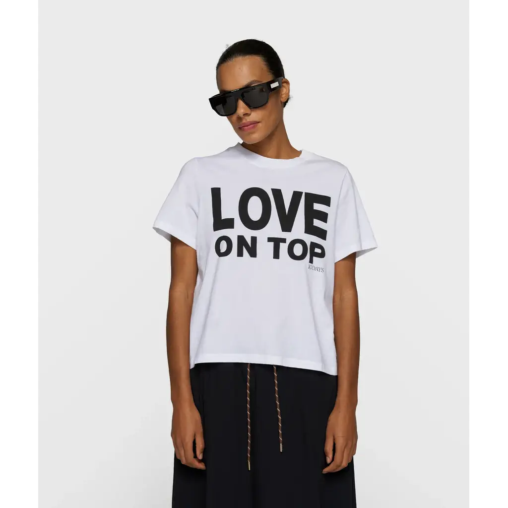 10 Days t-shirt Love Petite in white
