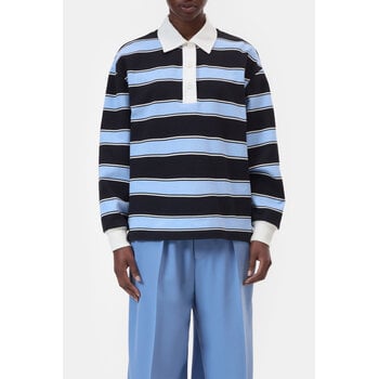 CLOSED striped rugby shirt in sky blue