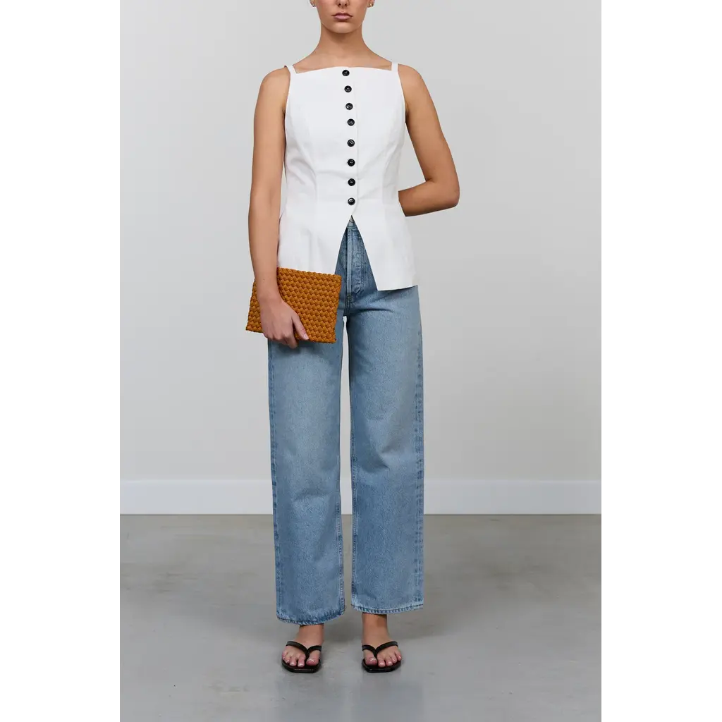 Marrea clutch in golden orange