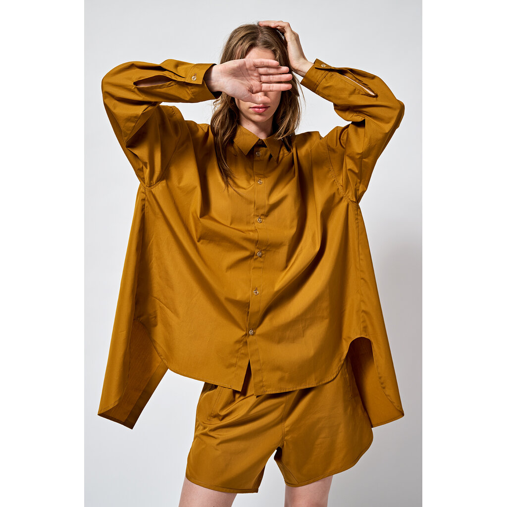 Monique van Heist blouse No.5 Split in curry cotton