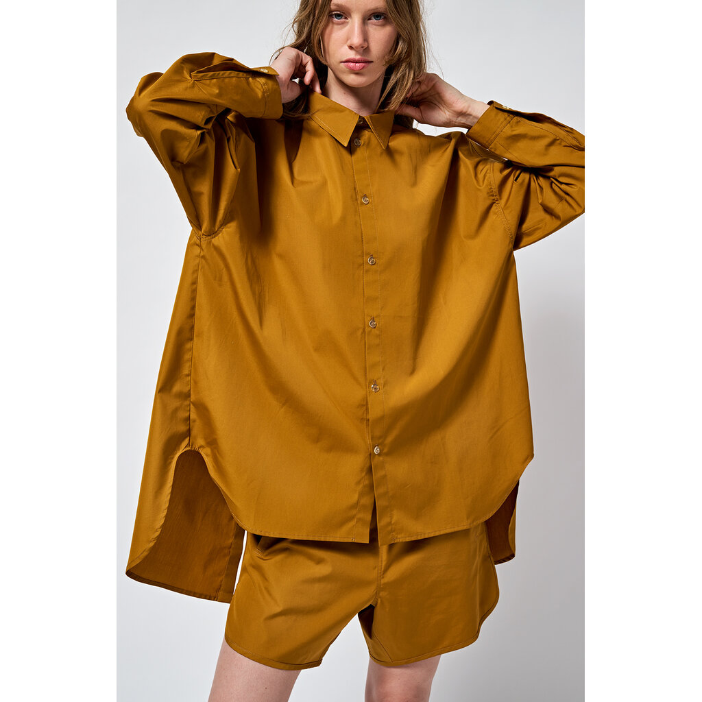 Monique van Heist blouse No.5 Split in curry cotton