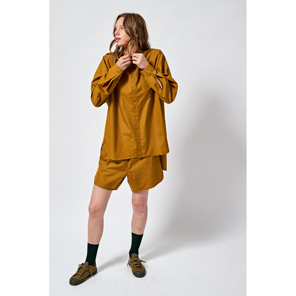 Monique van Heist blouse No.5 Split in curry cotton