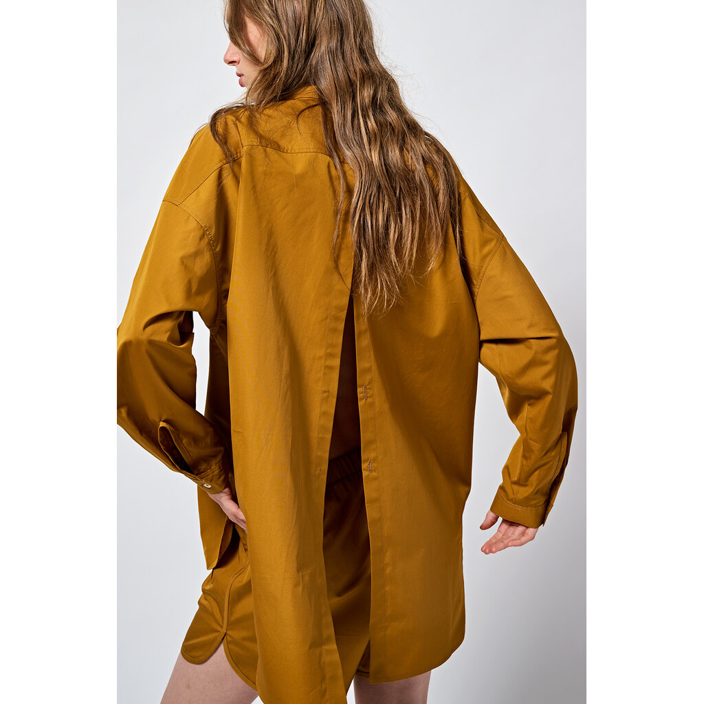 Monique van Heist blouse No.5 Split in curry cotton