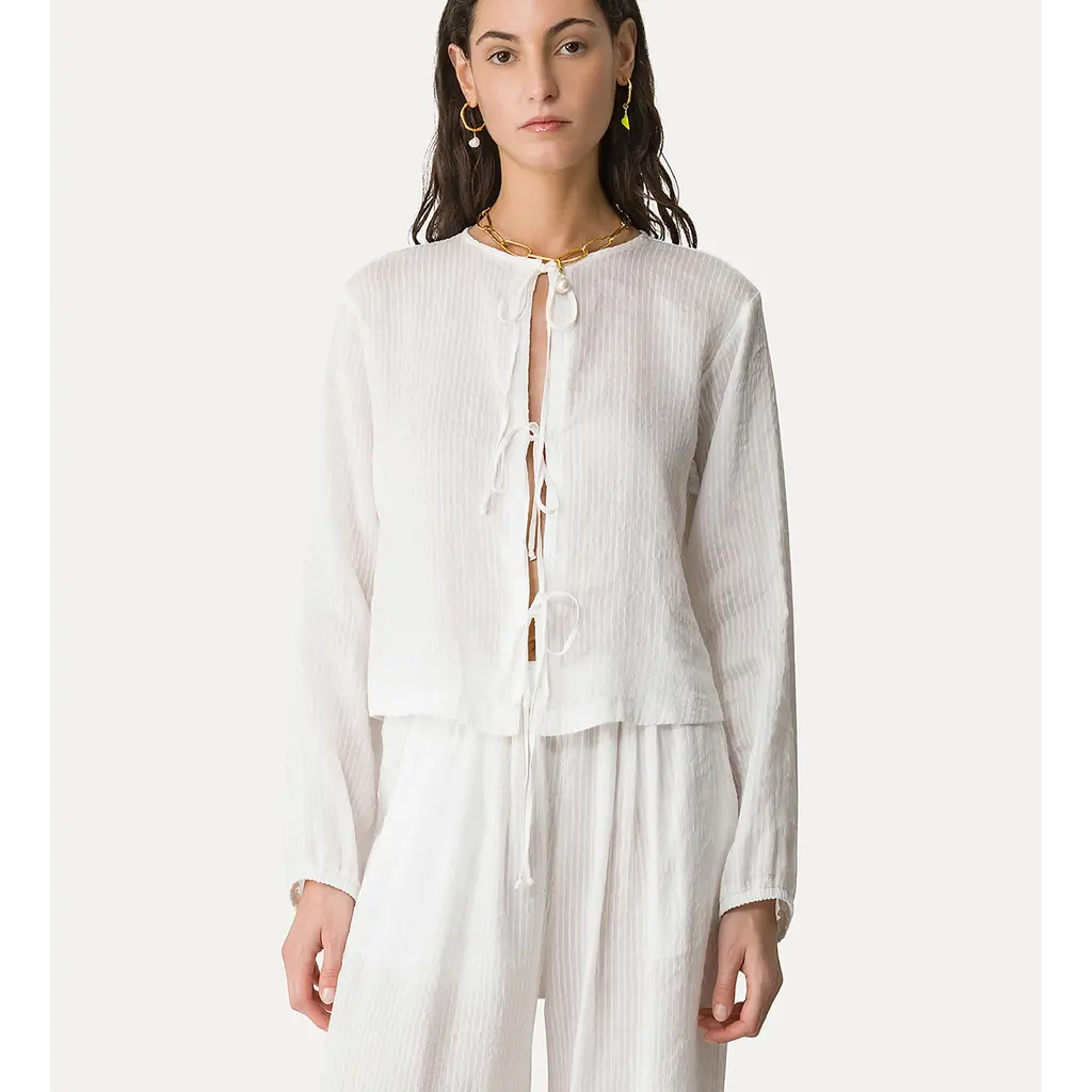 Forte Forte Silk Voile Shirt Strings 14902 in crystal